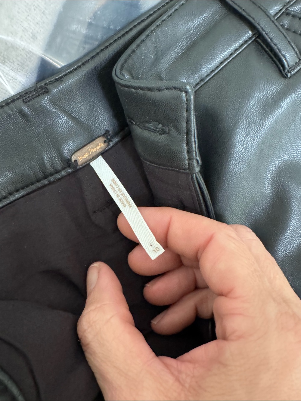 Free People Black High-Waist Leather Shorts - Picture 5 of 5